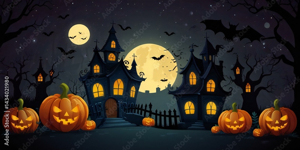 Fototapeta premium halloween background with pumpkin