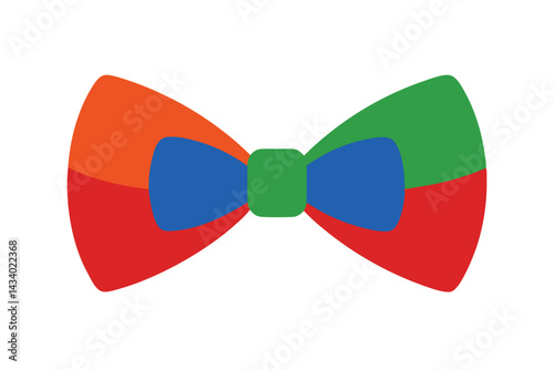 Colorful bow tie on a white background suitable for children's designs