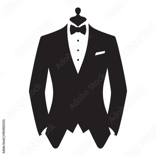 Formal Tailcoat silhouette, the epitome of high fashion – Tailcoat illustration – Minimalist Tailcoat vector – Men dress silhouette

