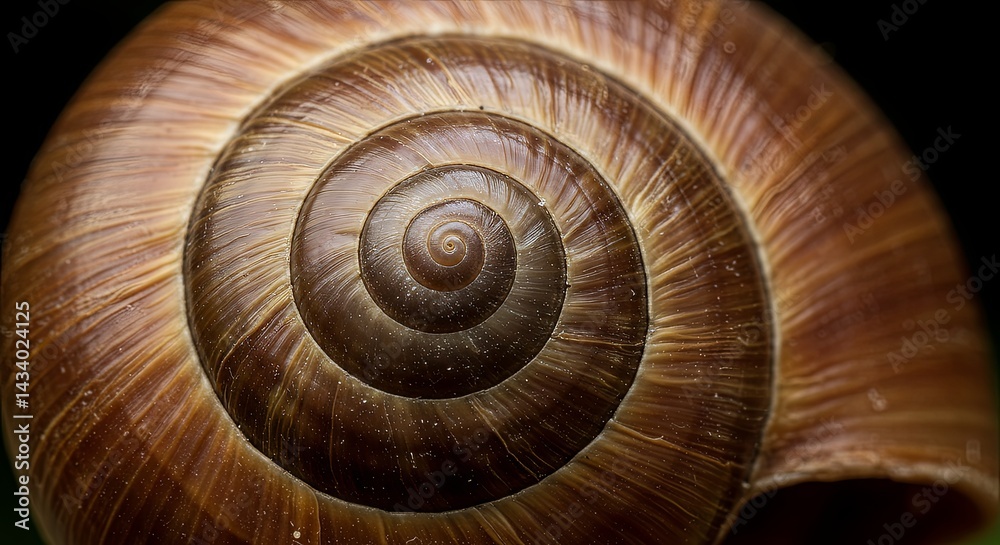 Hypnotic spiral, A macro view of a snail shell's geometric beauty Hypnotic spiral, A macro view of a snail shell's geometric beauty