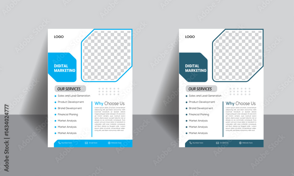 Obraz premium Digital Marketing Flyer Template – Modern and Minimal Business Promotion Design