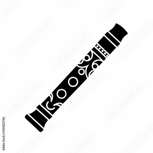 creative Silhouette  Japanese bamboo flute Icon Vector Illustration 