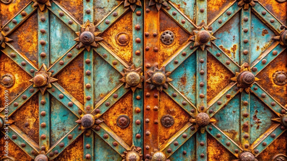 Obraz premium Metal Door Texture - High Detail Closeup