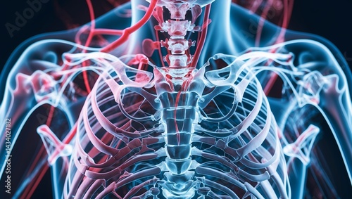 Intricate x-ray reveal of human skeletal anatomy