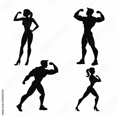 Children Silhouette Reading Books Vector