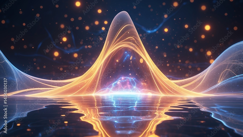 Obraz premium Luminous abstract energy form pulsating with life