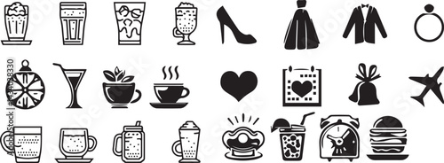 Drinking Coffee, Daily Routine, Invitation to Hang Out – Vector Set for Social Media, Marketing & Cafe editable vector 