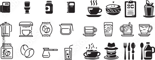 Drinking Coffee, Daily Routine, Invitation to Hang Out – Vector Set for Social Media, Marketing & Cafe editable vector 