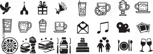 Drinking Coffee, Daily Routine, Invitation to Hang Out – Vector Set for Social Media, Marketing & Cafe editable vector 