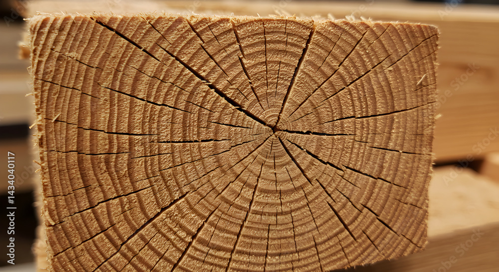 Fototapeta premium Revealing The Tree's Story Rings Detailing Time In Growth