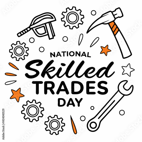 NATIONAL SKILLED TRADES DAY vector illustration
