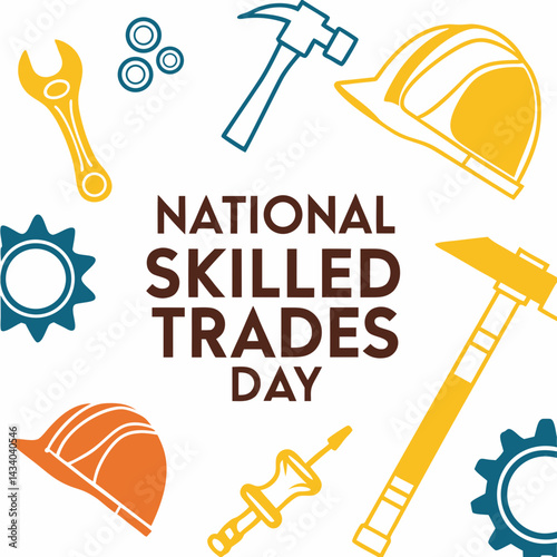 NATIONAL SKILLED TRADES DAY vector illustration