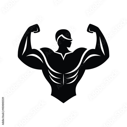 Strong Flexed Arm Bold Power Vector Icon