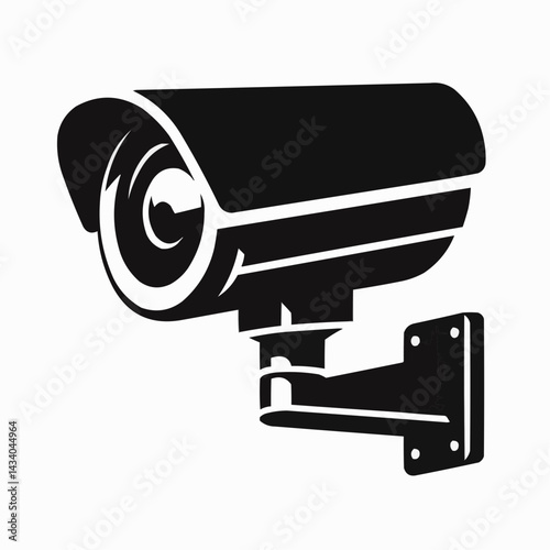Surveillance Camera: A close-up view of a modern, sleek security camera, emphasizing its role in monitoring and safeguarding.