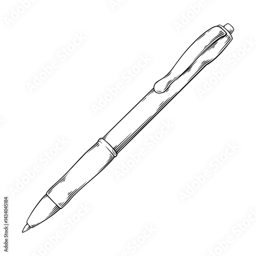 vector line art drawing illustration of fountain pen