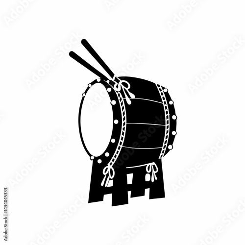 creative Silhouette  Japanese bamboo flute Icon Vector Illustration 