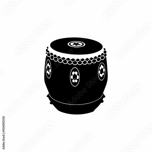 creative Silhouette  Japanese bamboo flute Icon Vector Illustration 