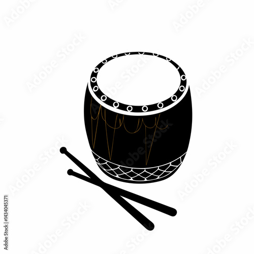 creative Silhouette  Japanese bamboo flute Icon Vector Illustration 