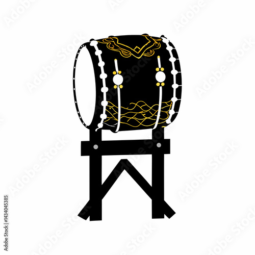 creative Silhouette  Japanese bamboo flute Icon Vector Illustration 