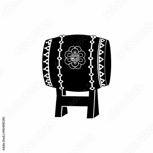 creative Silhouette  Japanese bamboo flute Icon Vector Illustration 