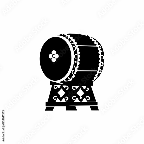 creative Silhouette  Japanese bamboo flute Icon Vector Illustration 