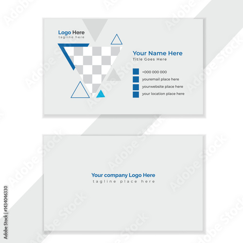 Clean, modern, simple, unique double sided business card, visiting card, design template layout	