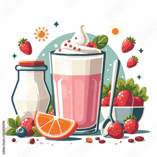 yogurt, fruit, smoothie, fresh, diet, healthy, food, dessert, summer, breakfast, sweet, milk, delicious, milkshake, glass, organic, drink, shake, strawberry, background, cocktail, beverage, berry, dai