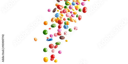 colorful candy pile isolated on transparent background png