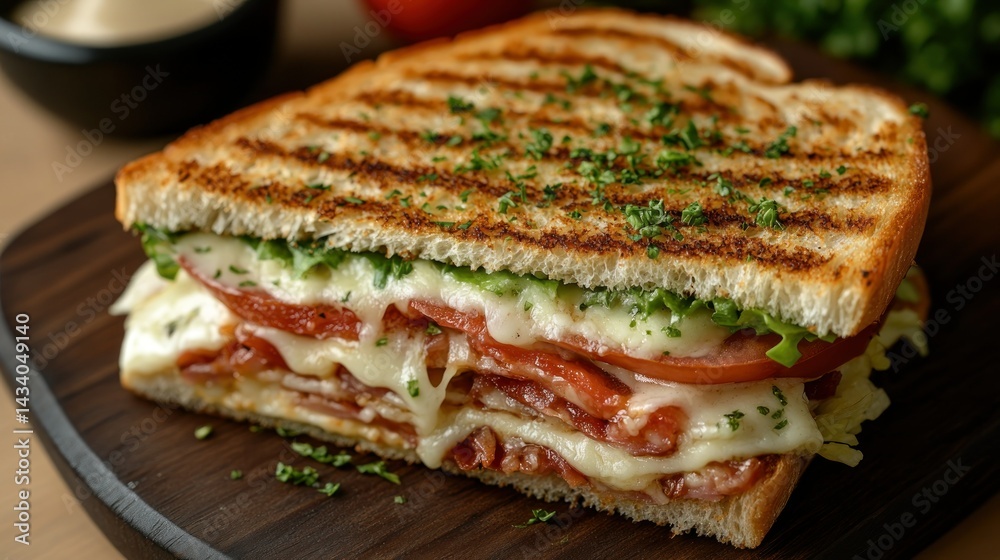 Grilled cheese sandwich with bacon, tomato, and lettuce Grilled cheese sandwich with bacon, tomato, and lettuce
