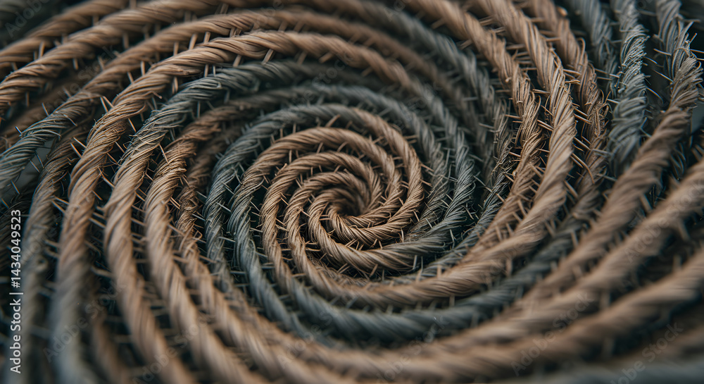 Abstract Circular Weaving Design With Natural Fiber Texture And Depth Of Field Abstract Circular Weaving Design With Natural Fiber Texture And Depth Of Field