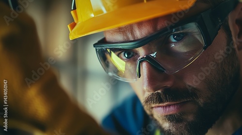 Obraz na płótnie Construction Worker in Safety Gear w salonie