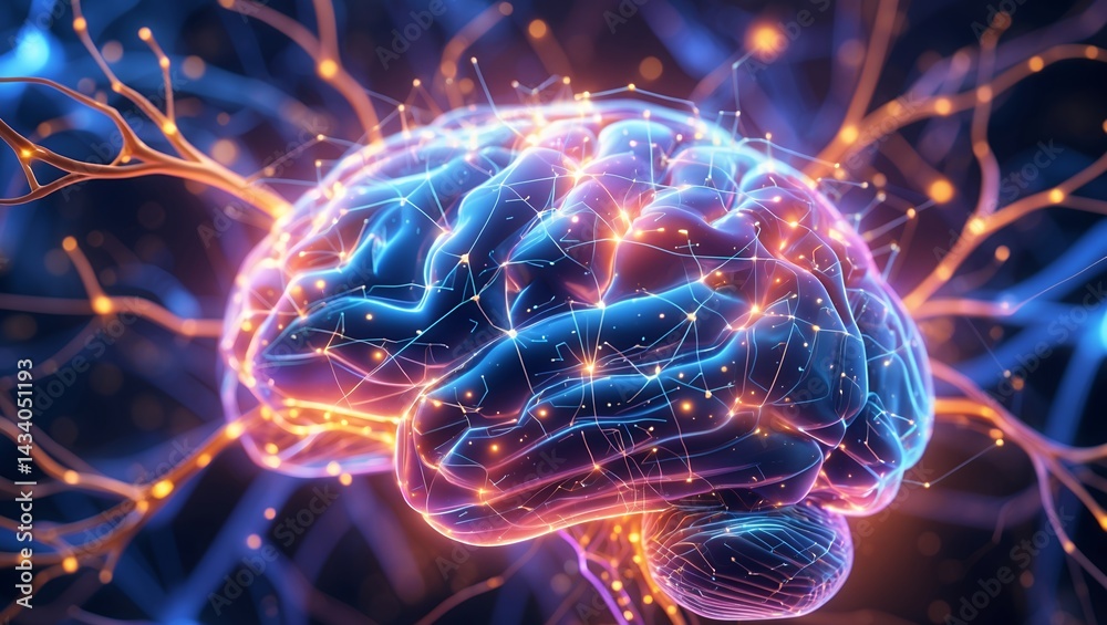 Fototapeta premium Neural network spark illuminating the complexity of intelligence