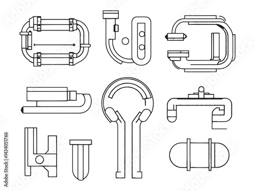 Pipe Bender line art creative design