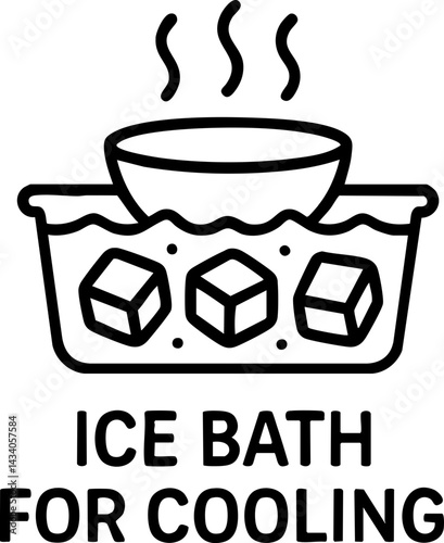 food safety hygiene training concept. Ice bath setup for cooling food or drinks.