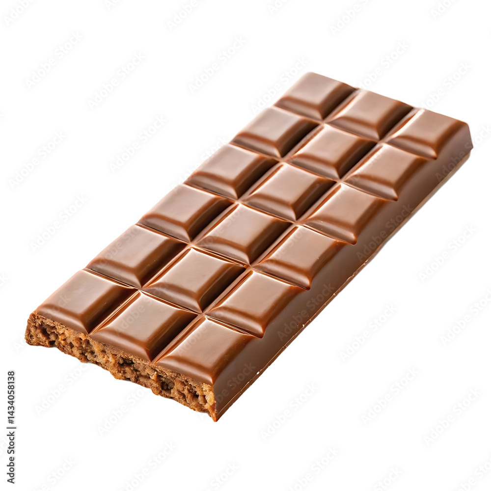 Obraz premium Close-up of a delicious dark chocolate bar. PNG and transparent background