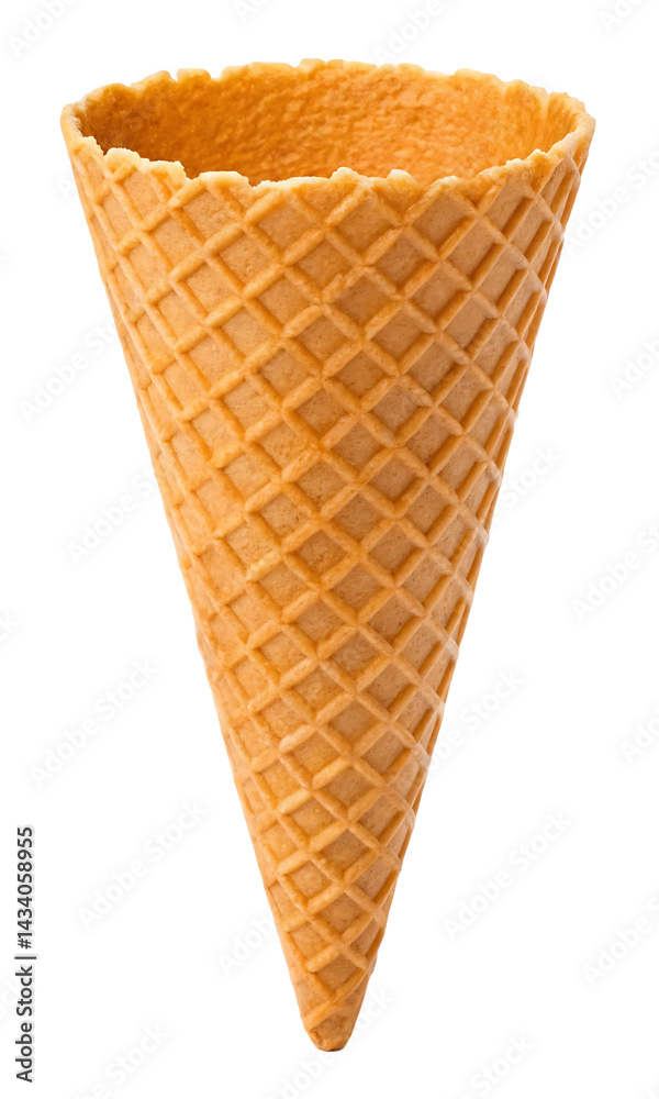 Empty Waffle Cone Isolated on PNG and transparent background Empty Waffle Cone Isolated on PNG and transparent background
