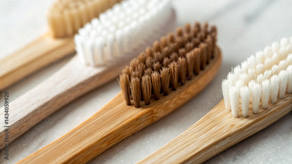 Eco friendly toothbrushes made from bamboo with various bristle colors showcase sustainable oral care options Eco friendly toothbrushes made from bamboo with various bristle colors showcase sustainable oral care options