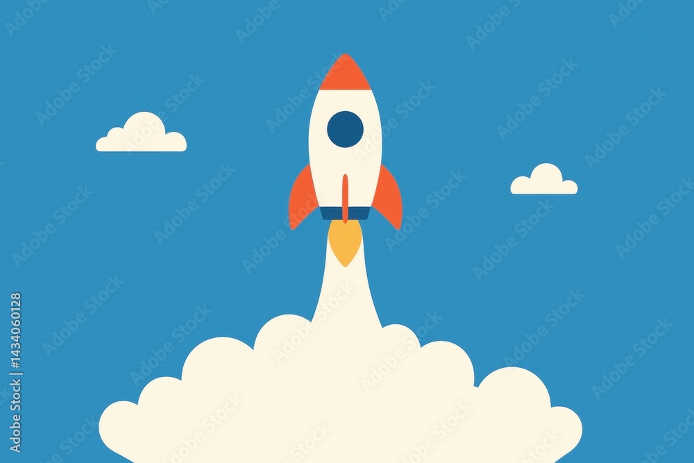 Rocketing Growth Illustration for Business Success and Innovation Concepts