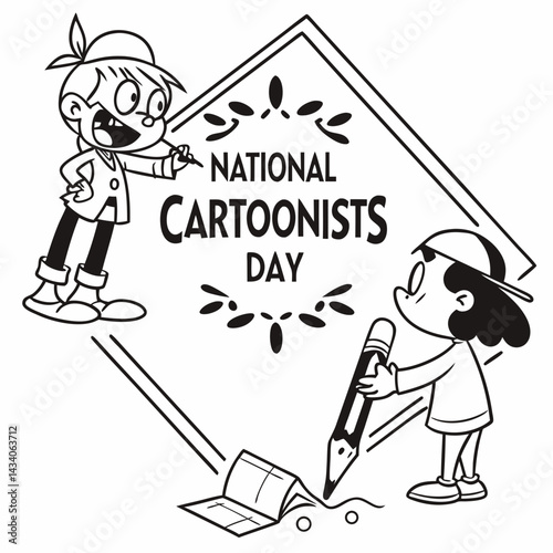 NATIONAL CARTOONISTS DAY vector illustration