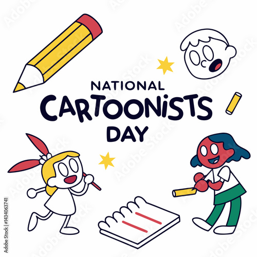 NATIONAL CARTOONISTS DAY vector illustration