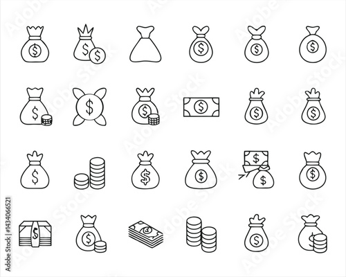 Money Bag icon set