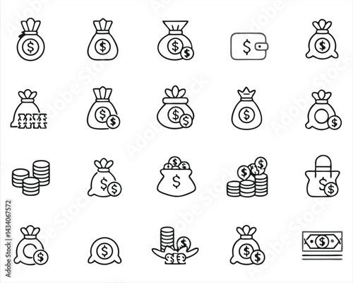 Money Bag icon set