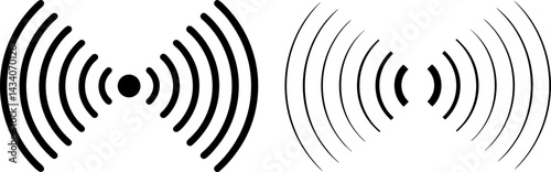sonar sound wave icon, radar wave, wi fi signal icon vector art illustration