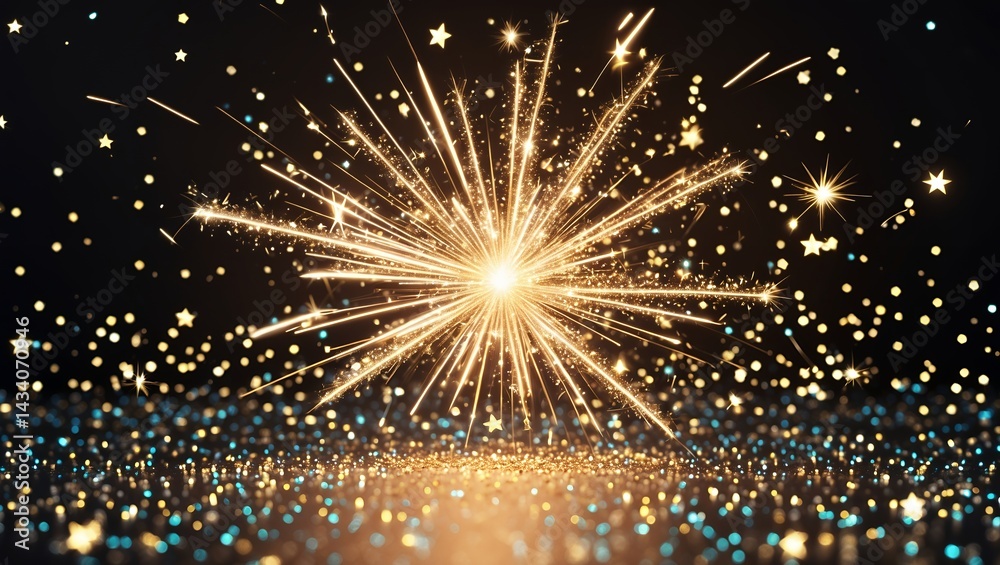 Obraz premium Stardust sparks in a cosmic fireworks display