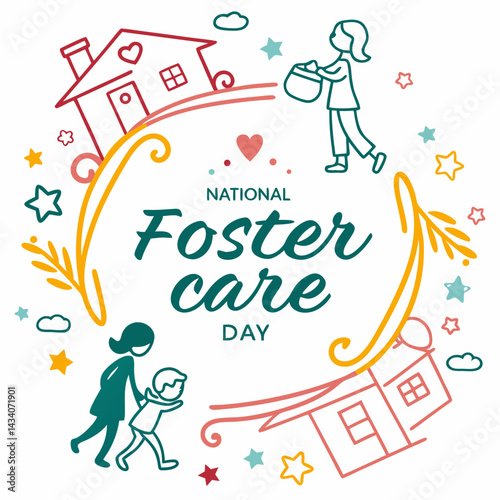 NATIONAL FOSTER CARE DAY vector illustration