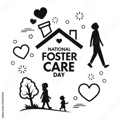NATIONAL FOSTER CARE DAY vector illustration
