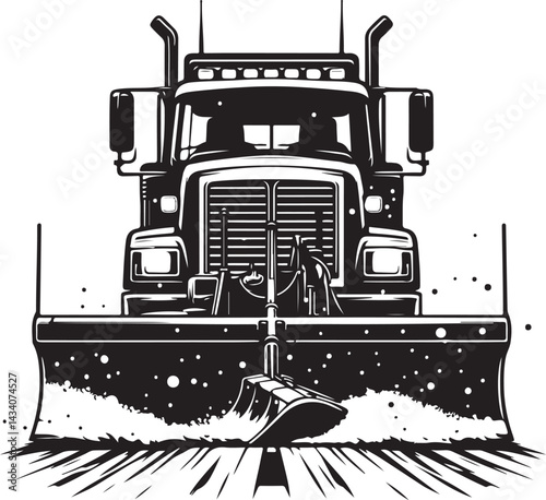 Snow plow vector