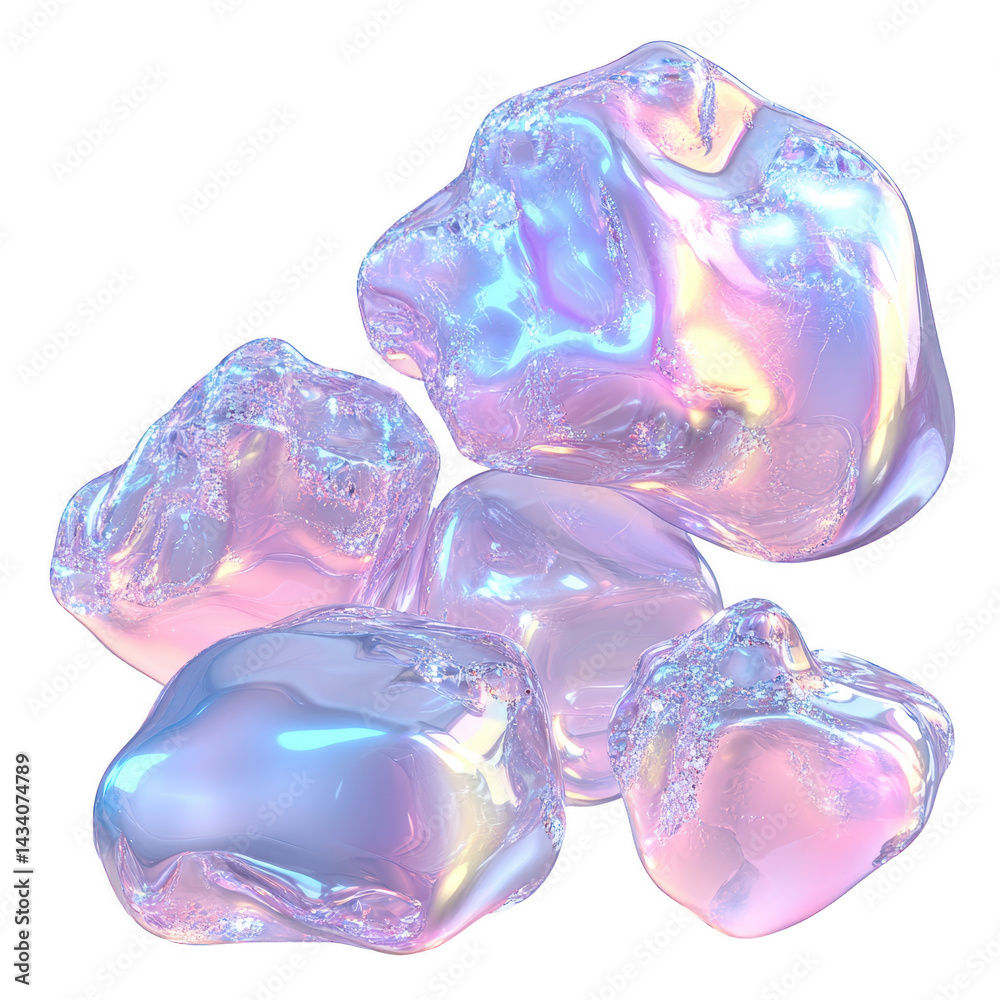 Iridescent Crystalline Formations: A Study in Refraction and Luminescent Surfaces Iridescent Crystalline Formations: A Study in Refraction and Luminescent Surfaces