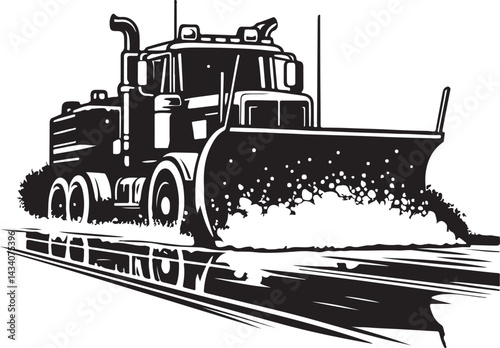 Snow plow vector