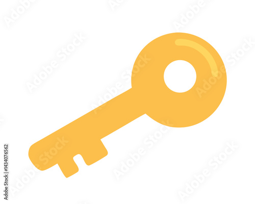 golden key isolated on white background